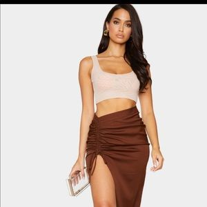 Chocolate Woven Ruched Deal Md Sein